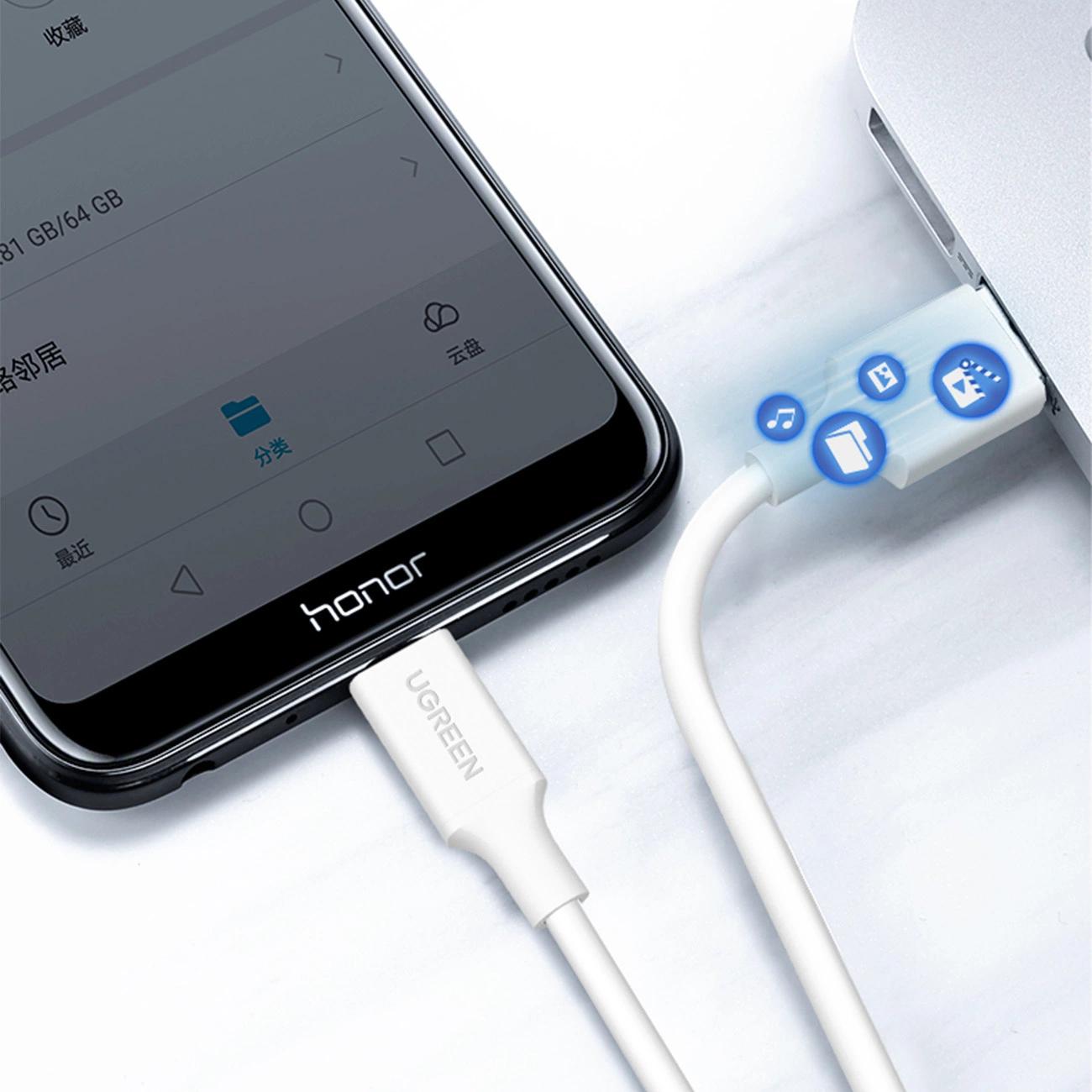UGREEN Micro USB į USB - A kabelis – 1 m - Balta