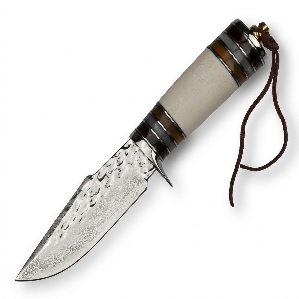 Damaskuotas lauko peilis YD-42096 - Baltas