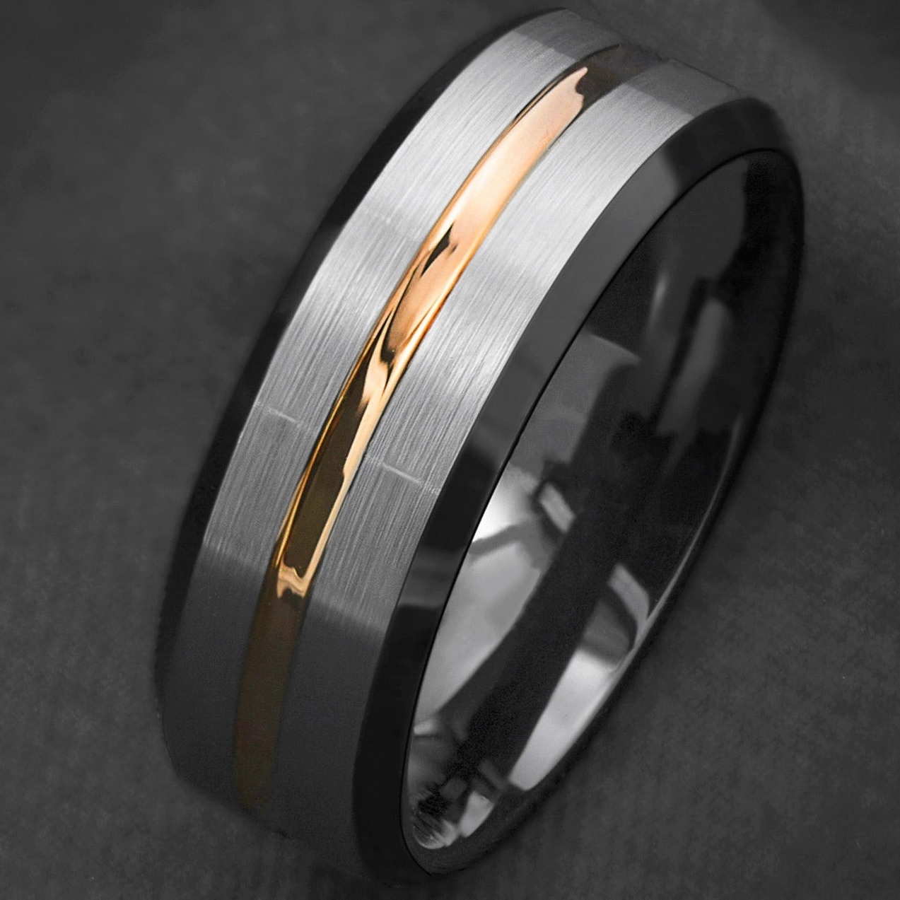 Žiedas AR-7149 - Sidabras / Auksinė / 59mm