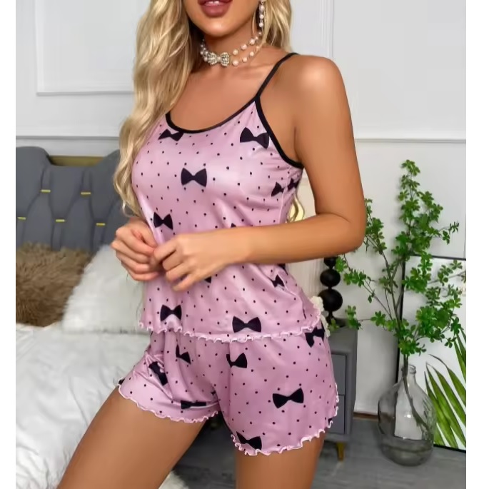 Trumpa moteriška pižama BO - 40287 - Violetinė / M