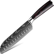 Virtuvinis peilis BL-38108 - Santoku / Juoda / Ruda